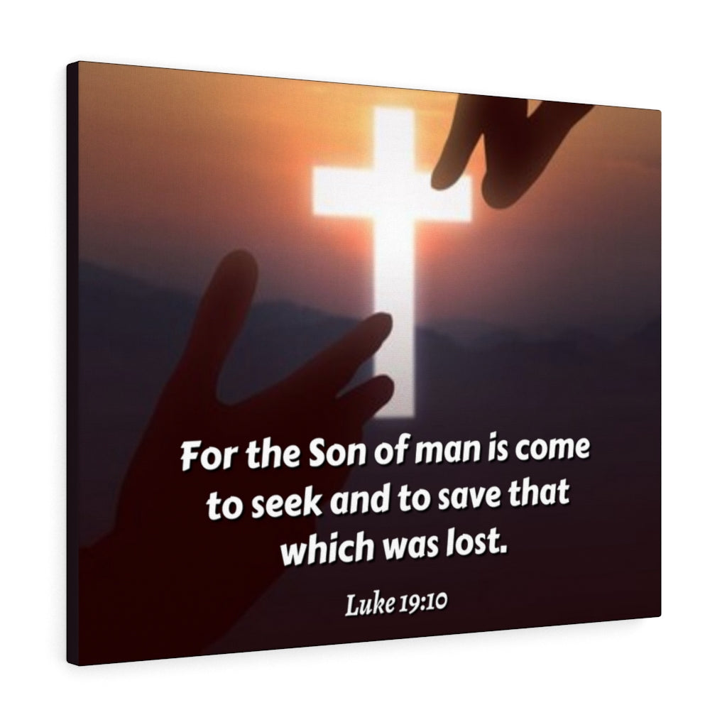 Scripture Walls Son Of Man Luke 19:10 Bible Verse Canvas Christian Wall Art Ready to Hang Unframed-Express Your Love Gifts