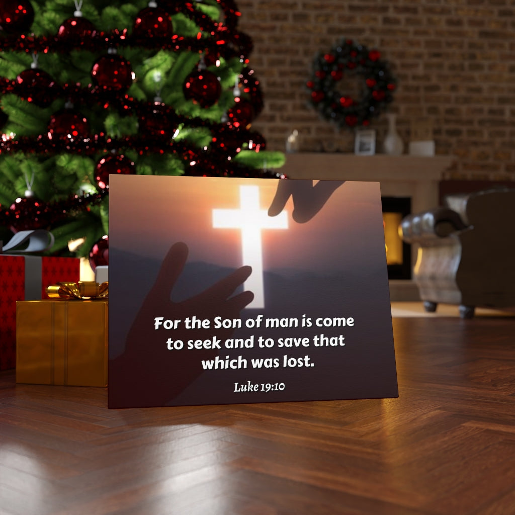 Scripture Walls Son Of Man Luke 19:10 Bible Verse Canvas Christian Wall Art Ready to Hang Unframed-Express Your Love Gifts