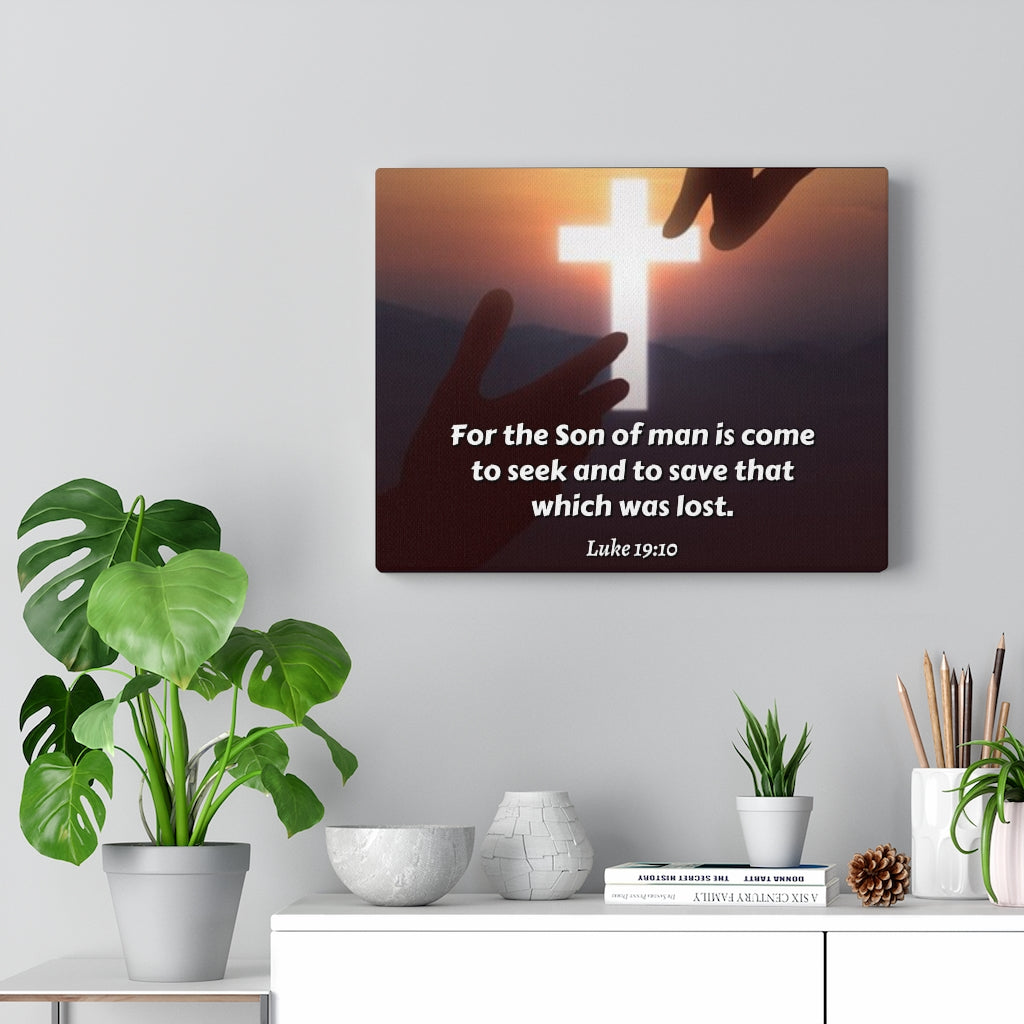 Scripture Walls Son Of Man Luke 19:10 Bible Verse Canvas Christian Wall Art Ready to Hang Unframed-Express Your Love Gifts