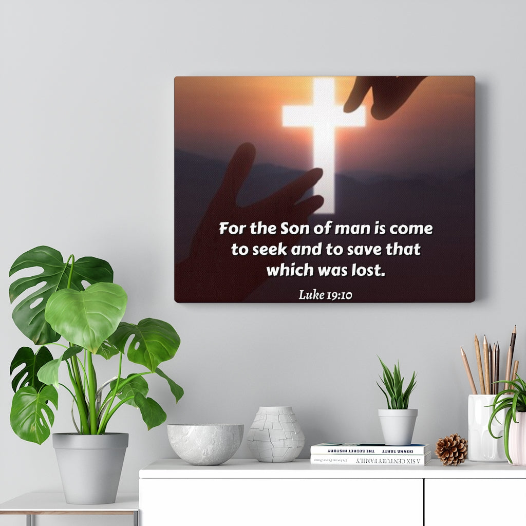 Scripture Walls Son Of Man Luke 19:10 Bible Verse Canvas Christian Wall Art Ready to Hang Unframed-Express Your Love Gifts