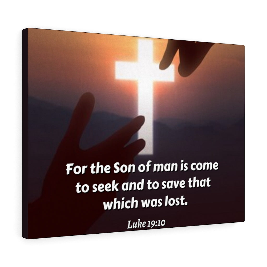 Scripture Walls Son Of Man Luke 19:10 Bible Verse Canvas Christian Wall Art Ready to Hang Unframed-Express Your Love Gifts