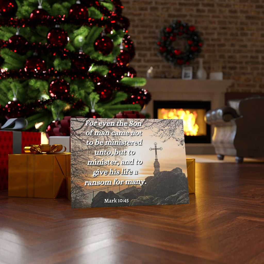 Scripture Walls Son Of Man Mark 10:45 Bible Verse Canvas Christian Wall Art Ready to Hang Unframed-Express Your Love Gifts