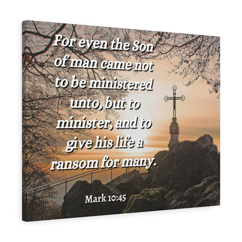 Scripture Walls Son Of Man Mark 10:45 Bible Verse Canvas Christian Wall Art Ready to Hang Unframed-Express Your Love Gifts