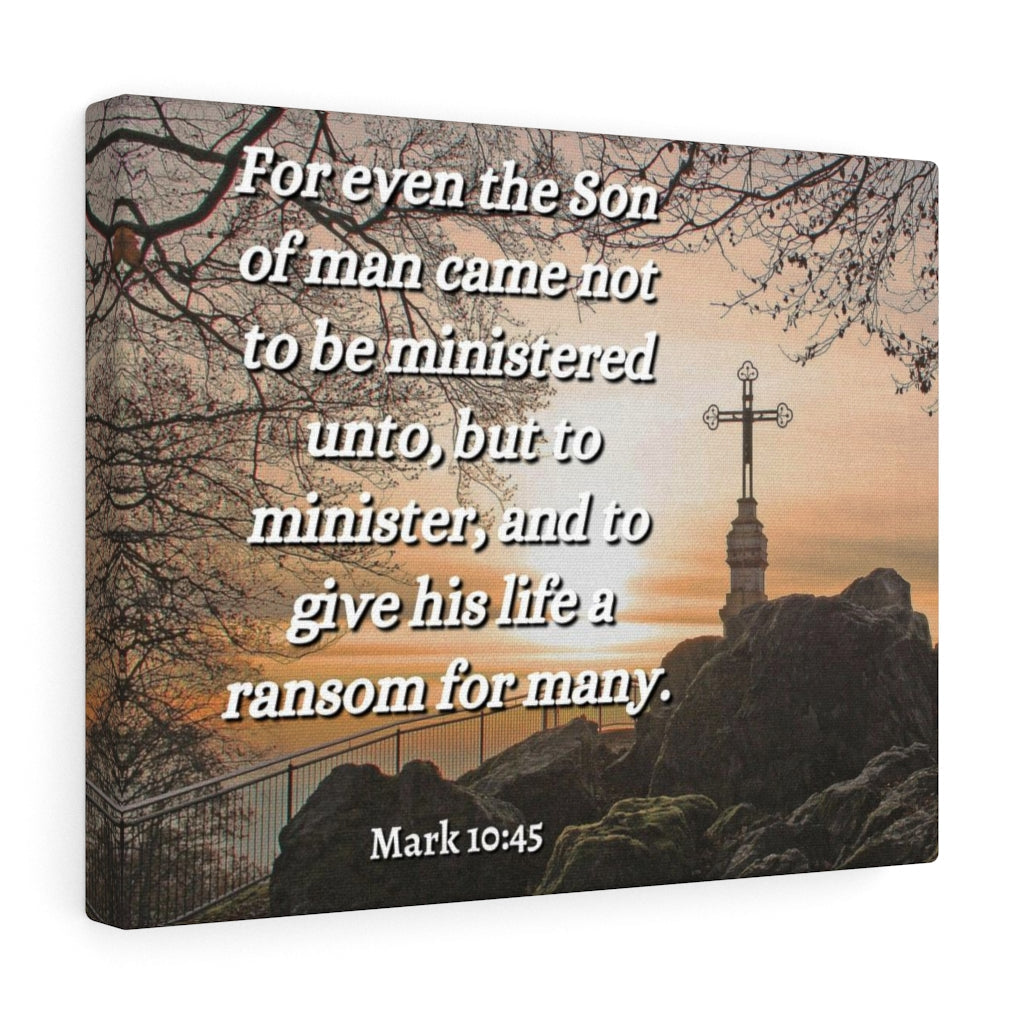 Scripture Walls Son Of Man Mark 10:45 Bible Verse Canvas Christian Wall Art Ready to Hang Unframed-Express Your Love Gifts