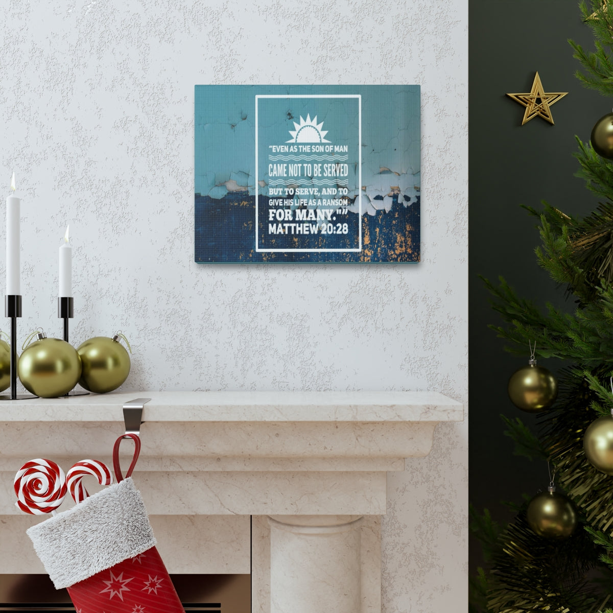 Scripture Walls Son Of Man Matthew 20:28 Bible Verse Canvas Christian Wall Art Bible Verse Print Ready To Hang Unframed-Express Your Love Gifts