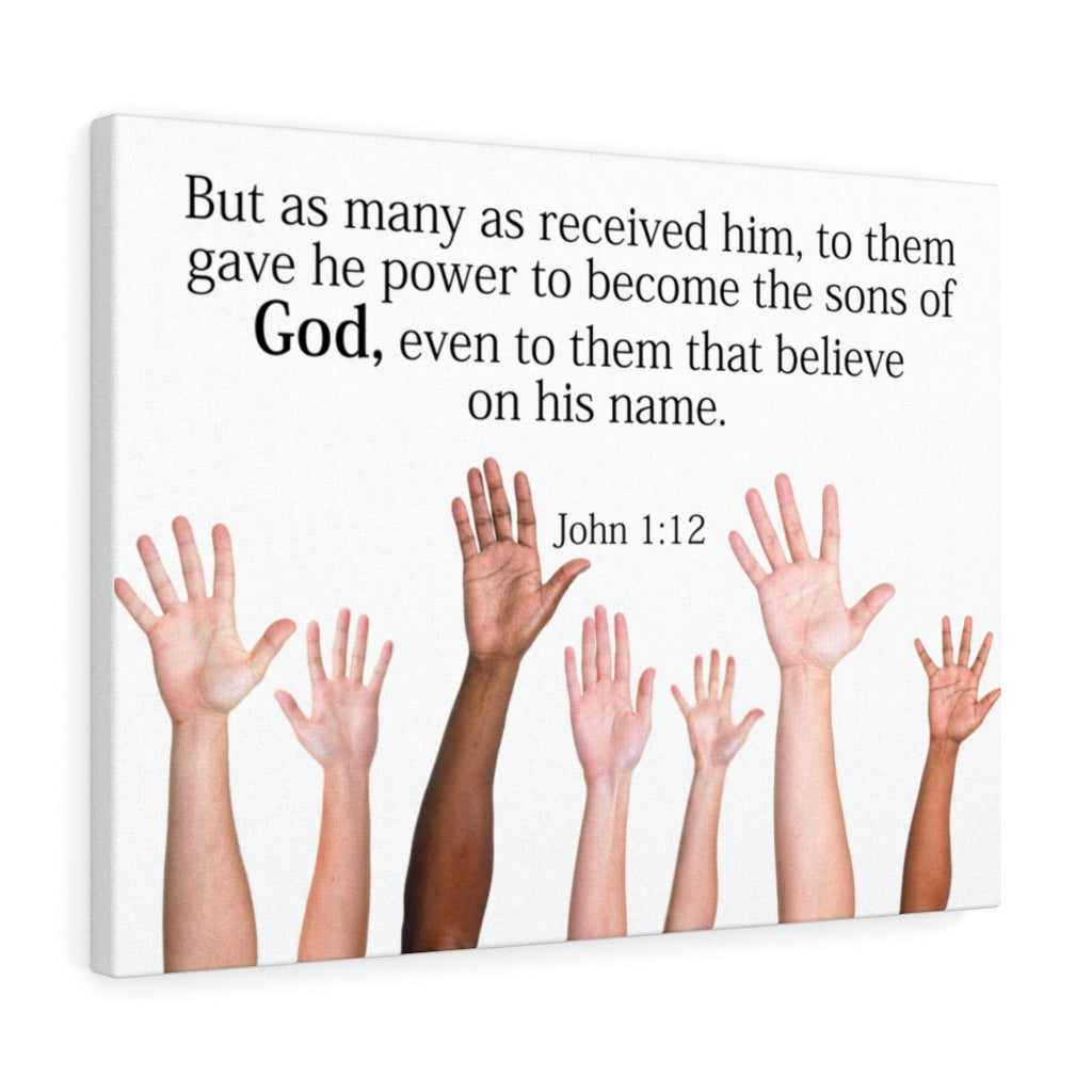 Scripture Walls Sons of God John 1:12 Wall Art Christian Home Decor Unframed-Express Your Love Gifts