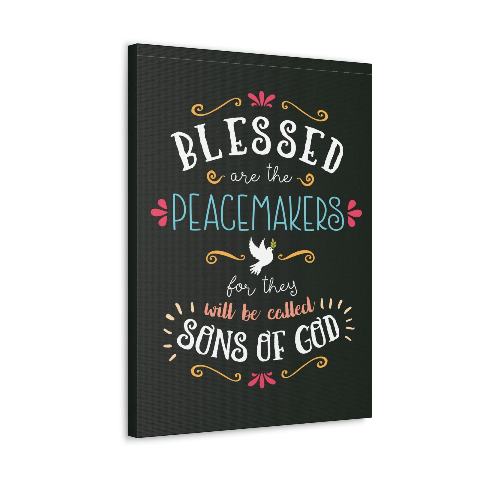 Scripture Walls Sons Of God Matthew 5:9 Dark Christian Wall Art Bible Verse Print Ready to Hang Unframed-Express Your Love Gifts