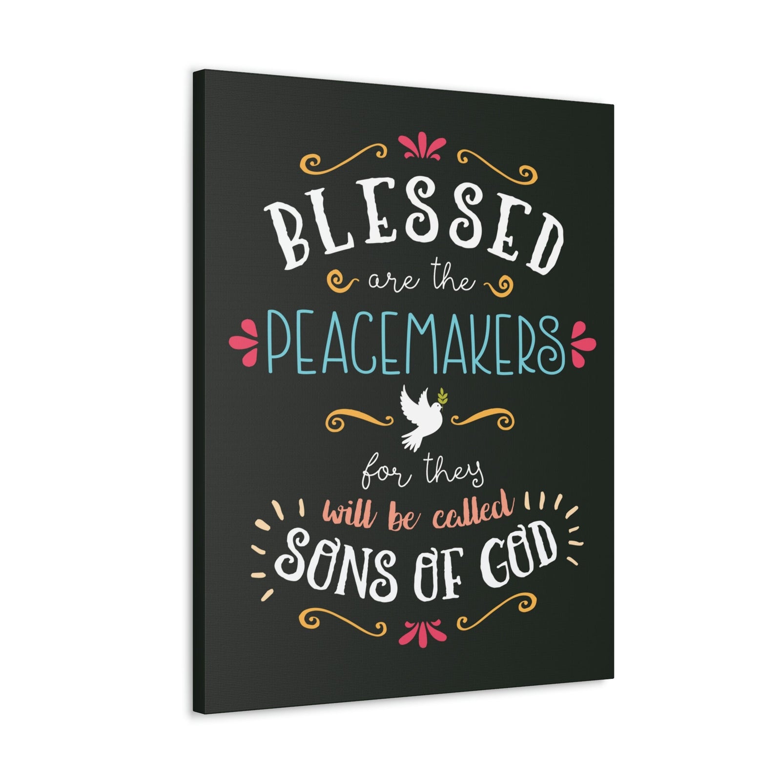 Scripture Walls Sons Of God Matthew 5:9 Dark Christian Wall Art Bible Verse Print Ready to Hang Unframed-Express Your Love Gifts