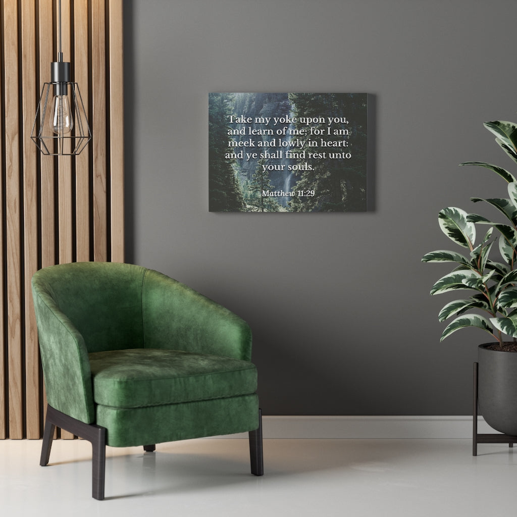 Scripture Walls Souls Matthew 11:29 Bible Verse Canvas Christian Wall Art Ready to Hang Unframed-Express Your Love Gifts