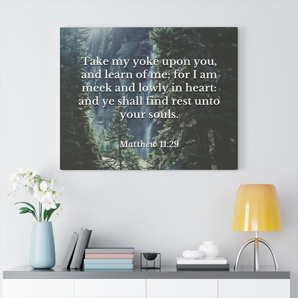 Scripture Walls Souls Matthew 11:29 Bible Verse Canvas Christian Wall Art Ready to Hang Unframed-Express Your Love Gifts