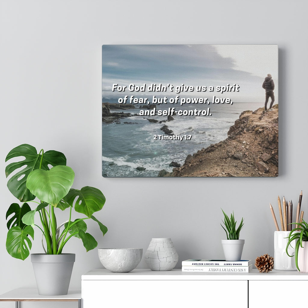 Scripture Walls Sound Mind 2 Timothy 1:7 Bible Verse Canvas Christian Wall Art Ready to Hang Unframed-Express Your Love Gifts