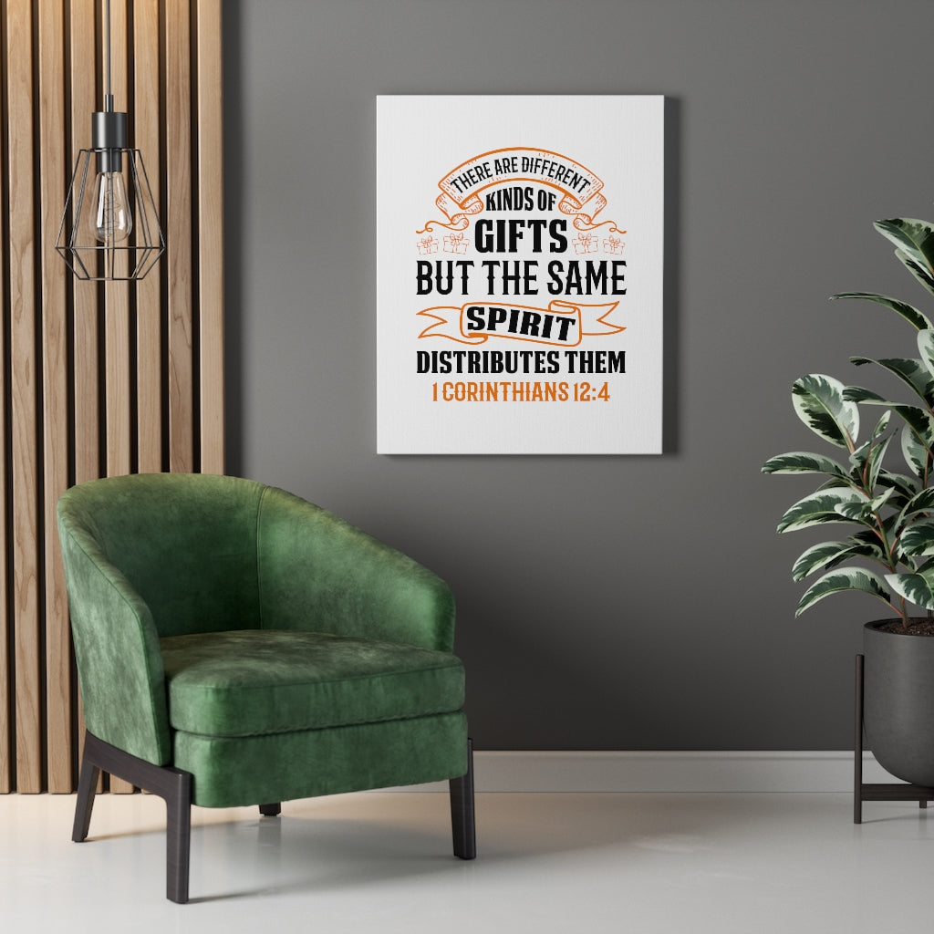 Scripture Walls Spirit Distributes Them 1 Corinthians 12:4 Bible Verse Canvas Christian Wall Art Ready to Hang Unframed-Express Your Love Gifts