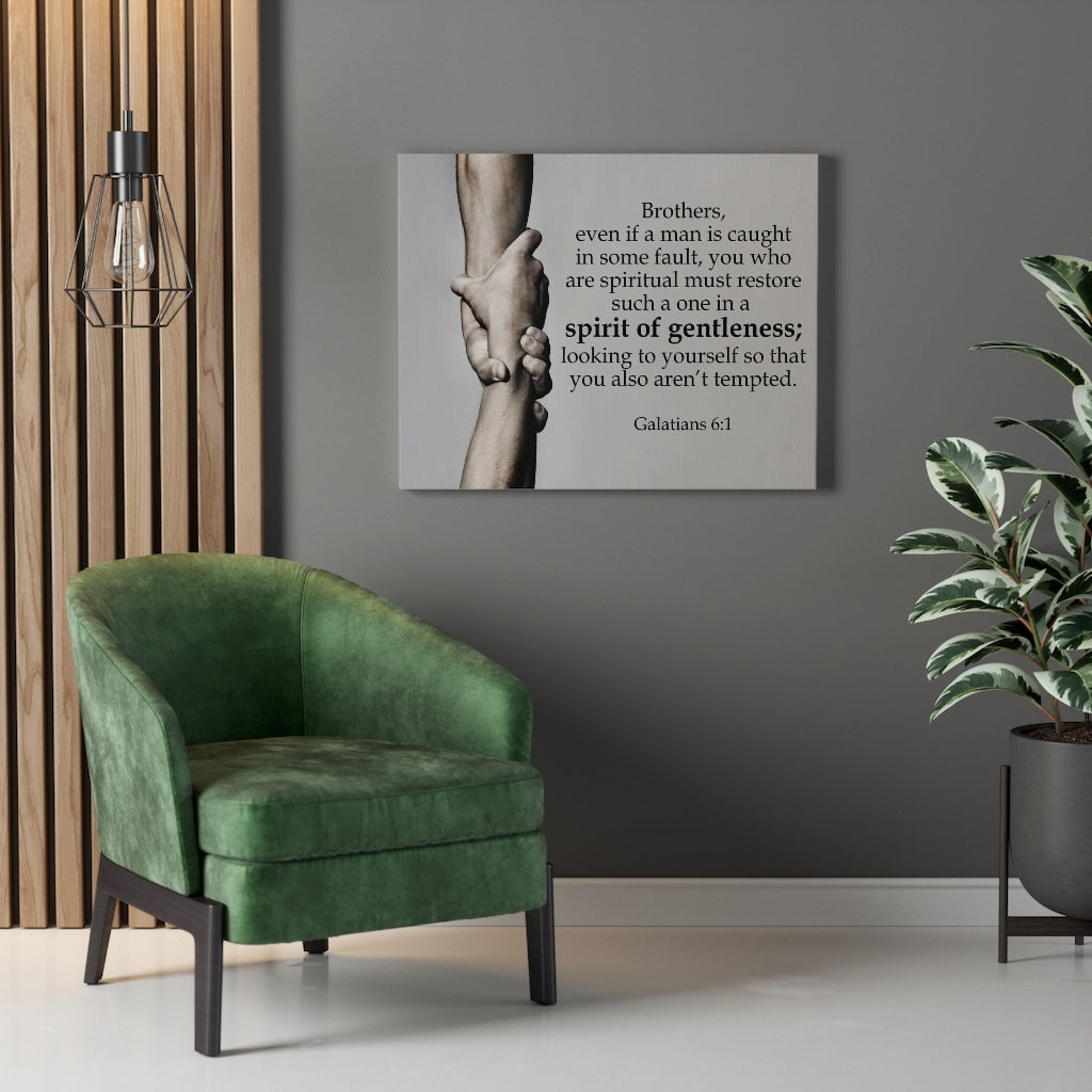 Scripture Walls Spirit of Gentleness Galatians 6:1Bible Verse Canvas Christian Wall Art Ready to Hang Unframed-Express Your Love Gifts