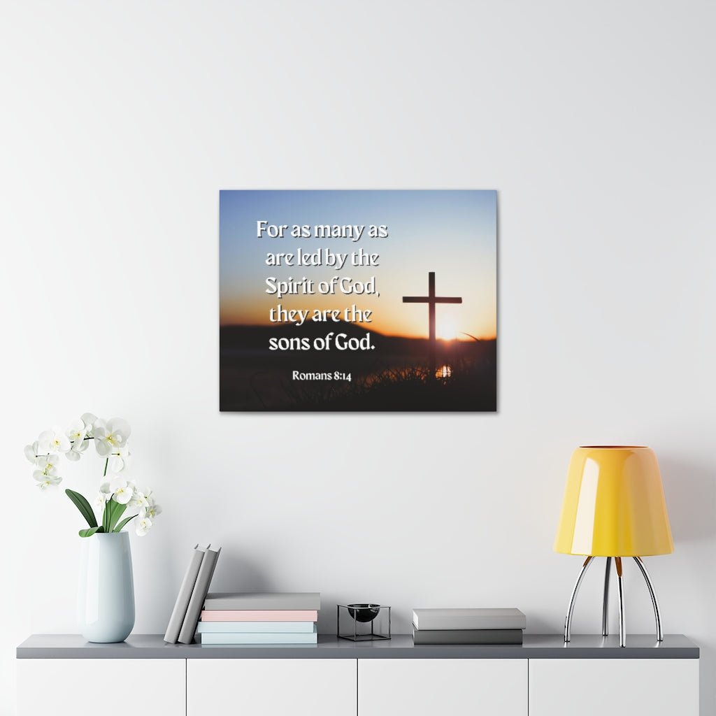 Scripture Walls Spirit Of God Romans 8:14 Bible Verse Canvas Christian Wall Art Ready to Hang Unframed-Express Your Love Gifts