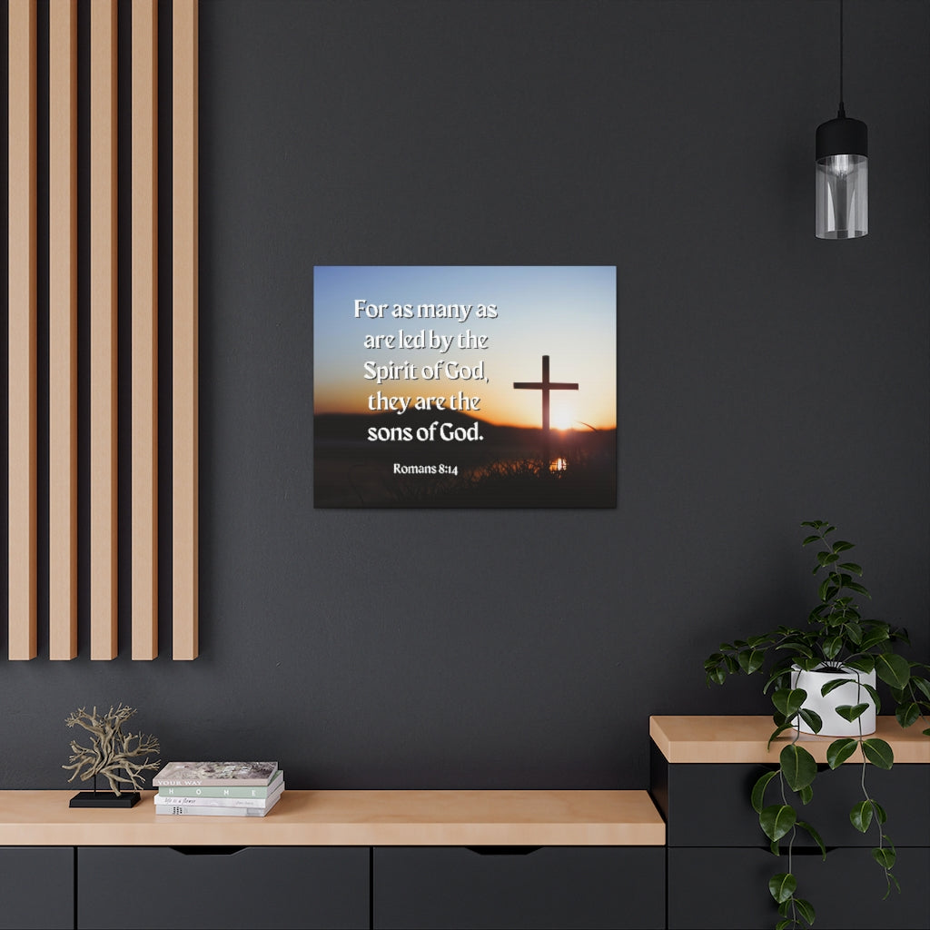Scripture Walls Spirit Of God Romans 8:14 Bible Verse Canvas Christian Wall Art Ready to Hang Unframed-Express Your Love Gifts