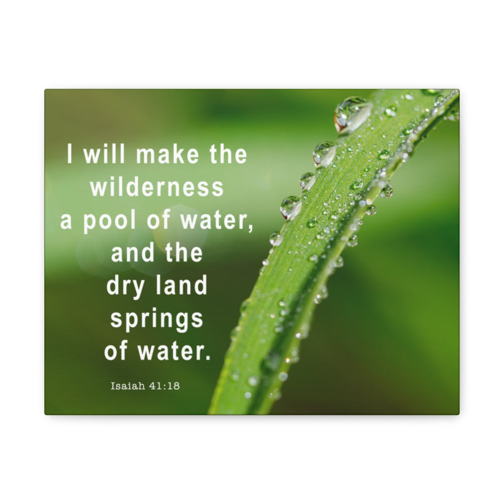Scripture Walls Springs Of Water Isaiah 41:18 Bible Verse Canvas Christian Wall Art Ready to Hang Unframed-Express Your Love Gifts