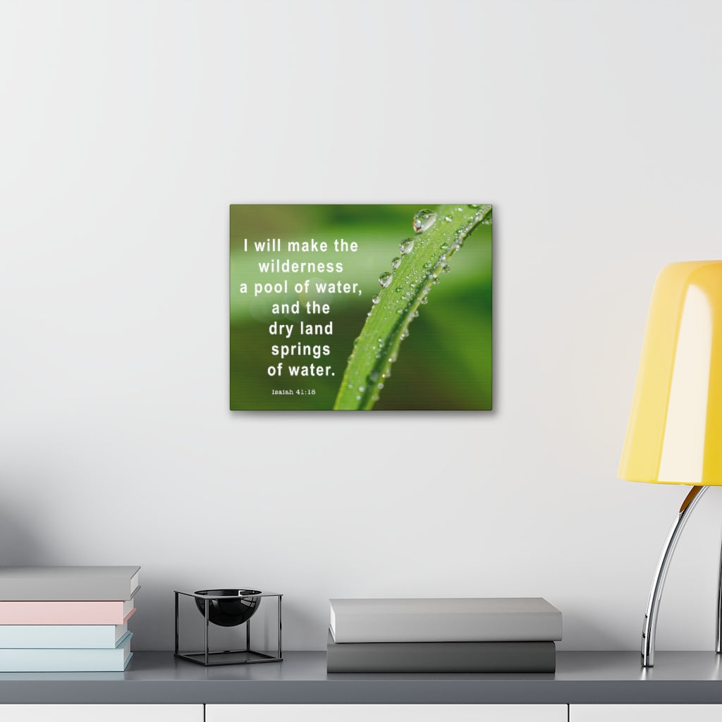 Scripture Walls Springs Of Water Isaiah 41:18 Bible Verse Canvas Christian Wall Art Ready to Hang Unframed-Express Your Love Gifts
