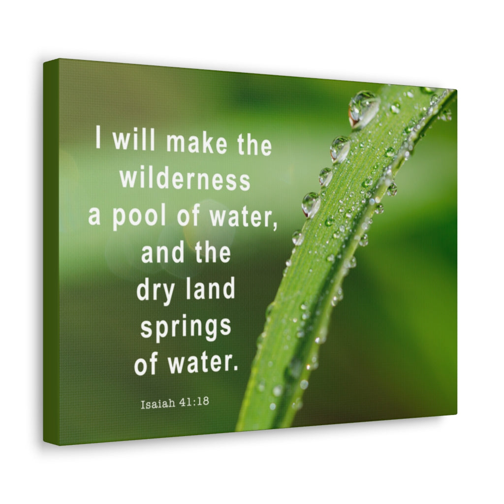 Scripture Walls Springs Of Water Isaiah 41:18 Bible Verse Canvas Christian Wall Art Ready to Hang Unframed-Express Your Love Gifts