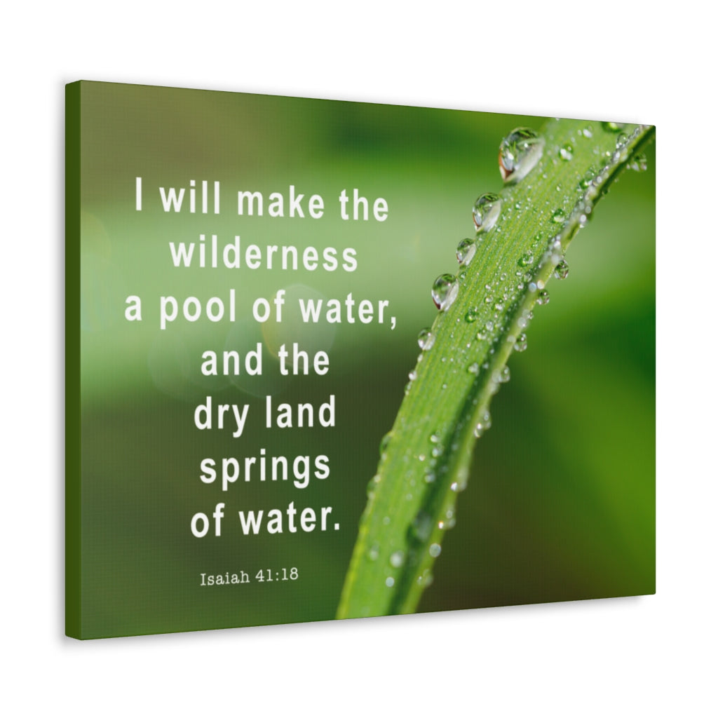 Scripture Walls Springs Of Water Isaiah 41:18 Bible Verse Canvas Christian Wall Art Ready to Hang Unframed-Express Your Love Gifts