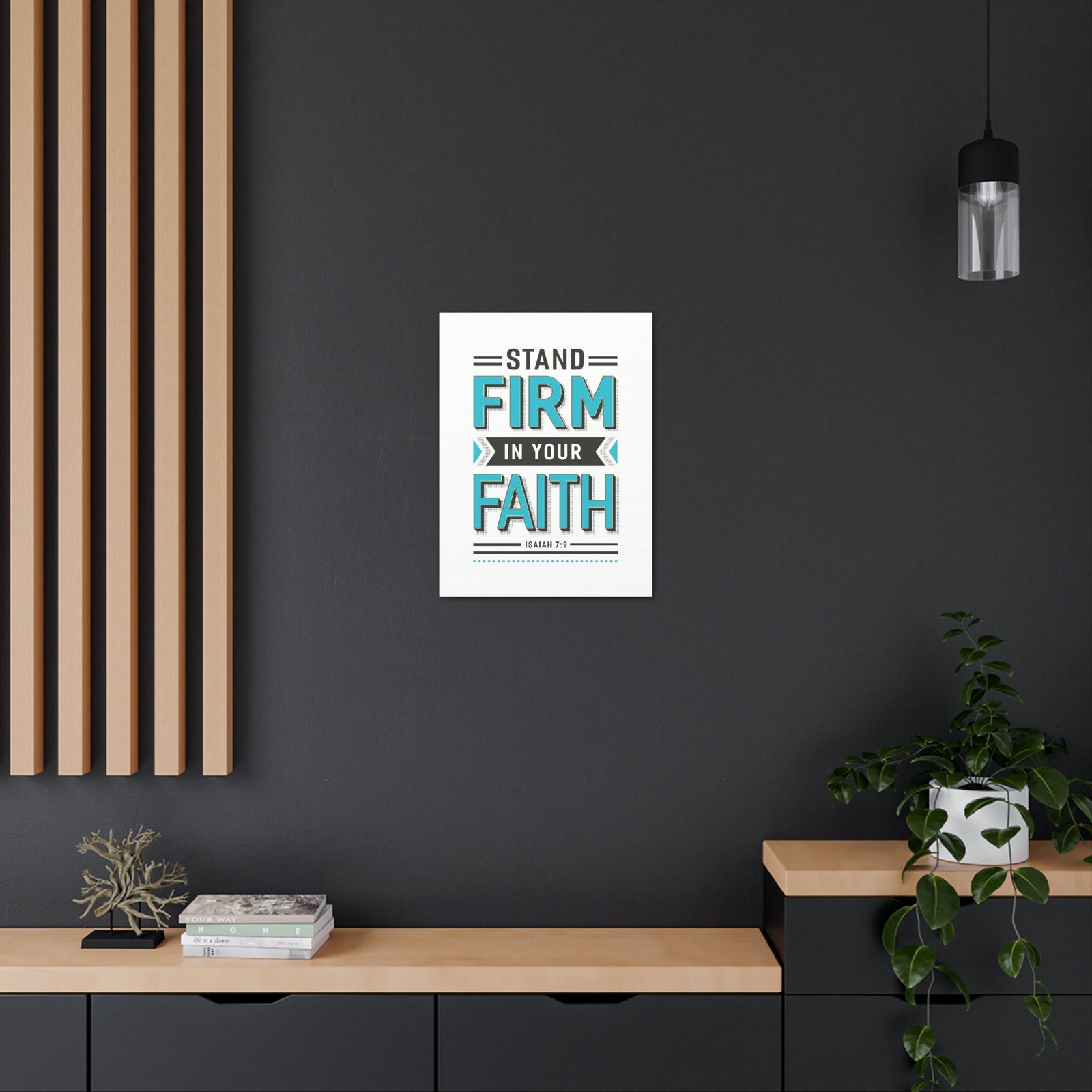 Scripture Walls Stand Firm In Your Faith 1 Corinthians 16:13 Blue Christian Wall Art Bible Verse Print Ready to Hang Unframed-Express Your Love Gifts