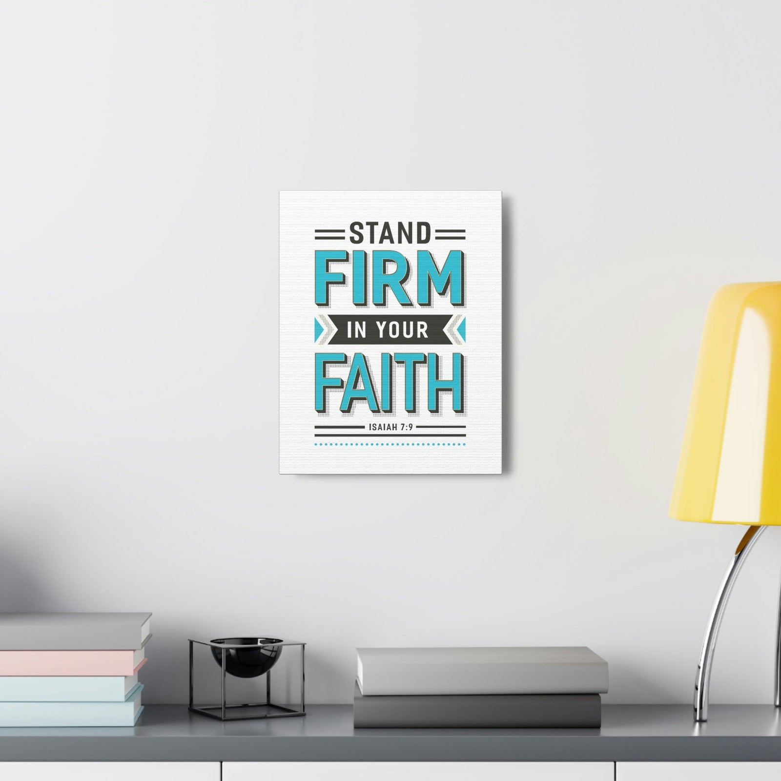 Scripture Walls Stand Firm In Your Faith 1 Corinthians 16:13 Blue Christian Wall Art Bible Verse Print Ready to Hang Unframed-Express Your Love Gifts