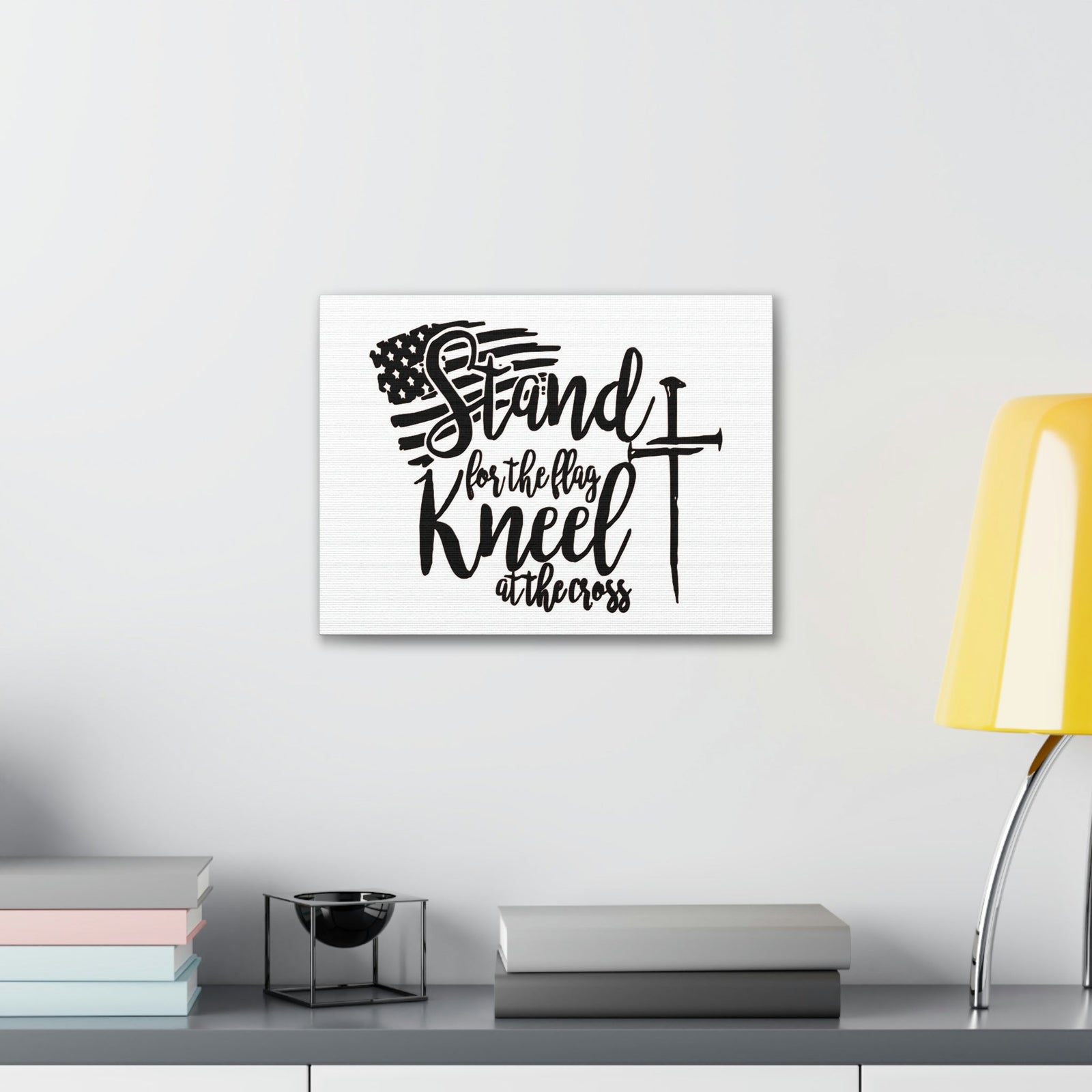 Scripture Walls Stand For The Flag, Kneel At The Cross Galatians 2:20 Christian Wall Art Print Ready to Hang Unframed-Express Your Love Gifts