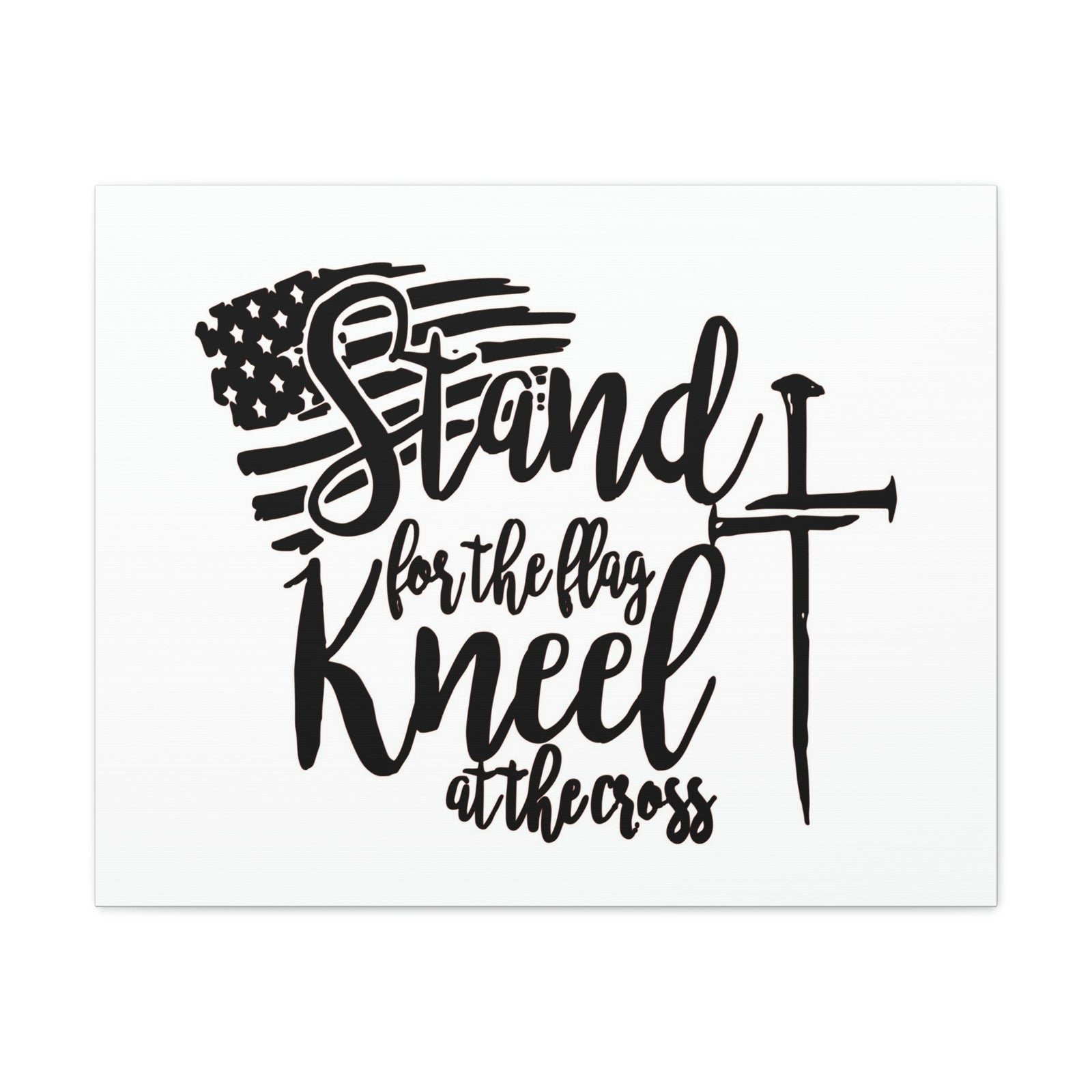 Scripture Walls Stand For The Flag, Kneel At The Cross Galatians 2:20 Christian Wall Art Print Ready to Hang Unframed-Express Your Love Gifts