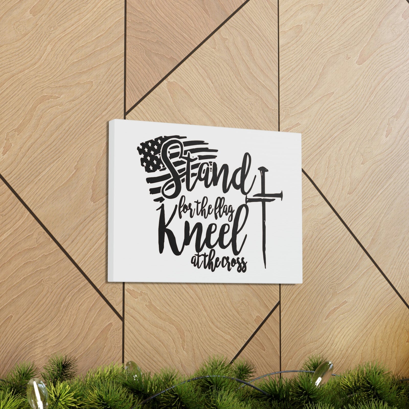 Scripture Walls Stand For The Flag, Kneel At The Cross Galatians 2:20 Christian Wall Art Print Ready to Hang Unframed-Express Your Love Gifts