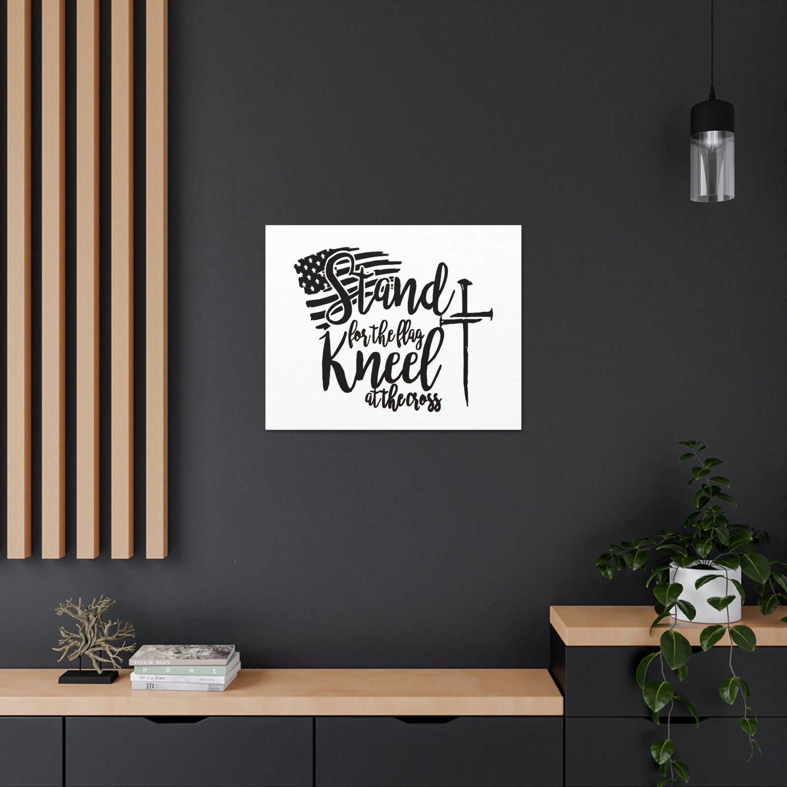 Scripture Walls Stand For The Flag, Kneel At The Cross Galatians 2:20 Christian Wall Art Print Ready to Hang Unframed-Express Your Love Gifts