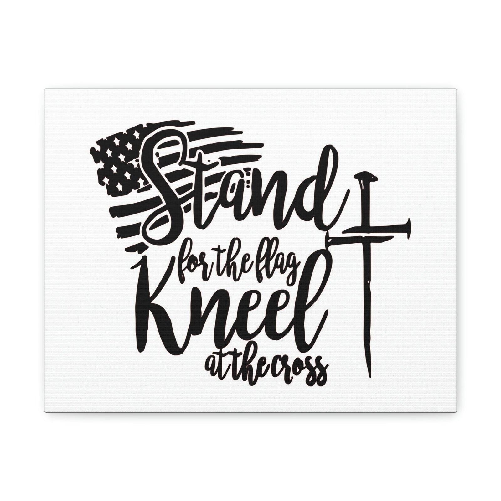 Scripture Walls Stand For The Flag, Kneel At The Cross Galatians 2:20 Christian Wall Art Print Ready to Hang Unframed-Express Your Love Gifts