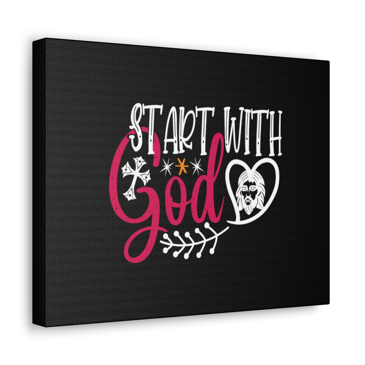 Scripture Walls Start With God Proverbs 1:7 Christian Wall Art Bible Verse Print Ready to Hang Unframed-Express Your Love Gifts