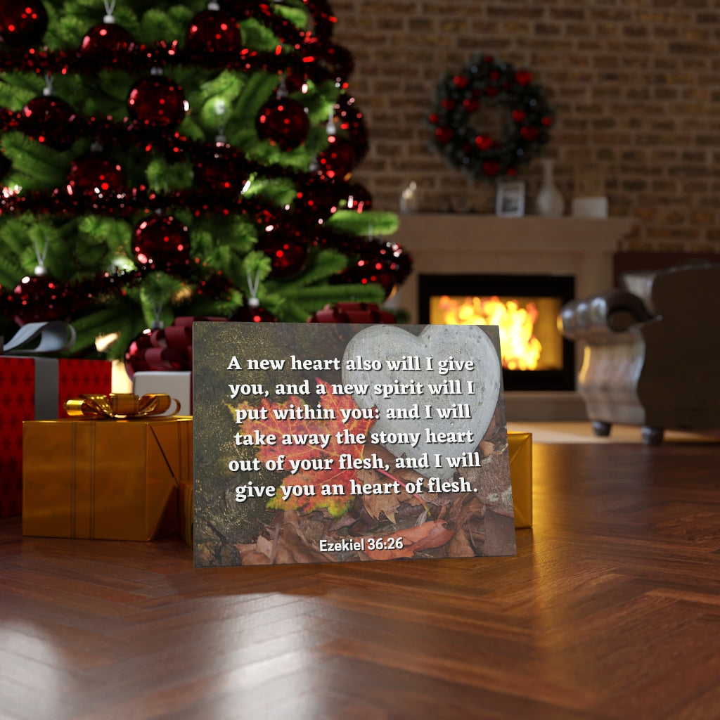 Scripture Walls Stony Heart Ezekiel 36:26 Bible Verse Canvas Christian Wall Art Ready to Hang Unframed-Express Your Love Gifts