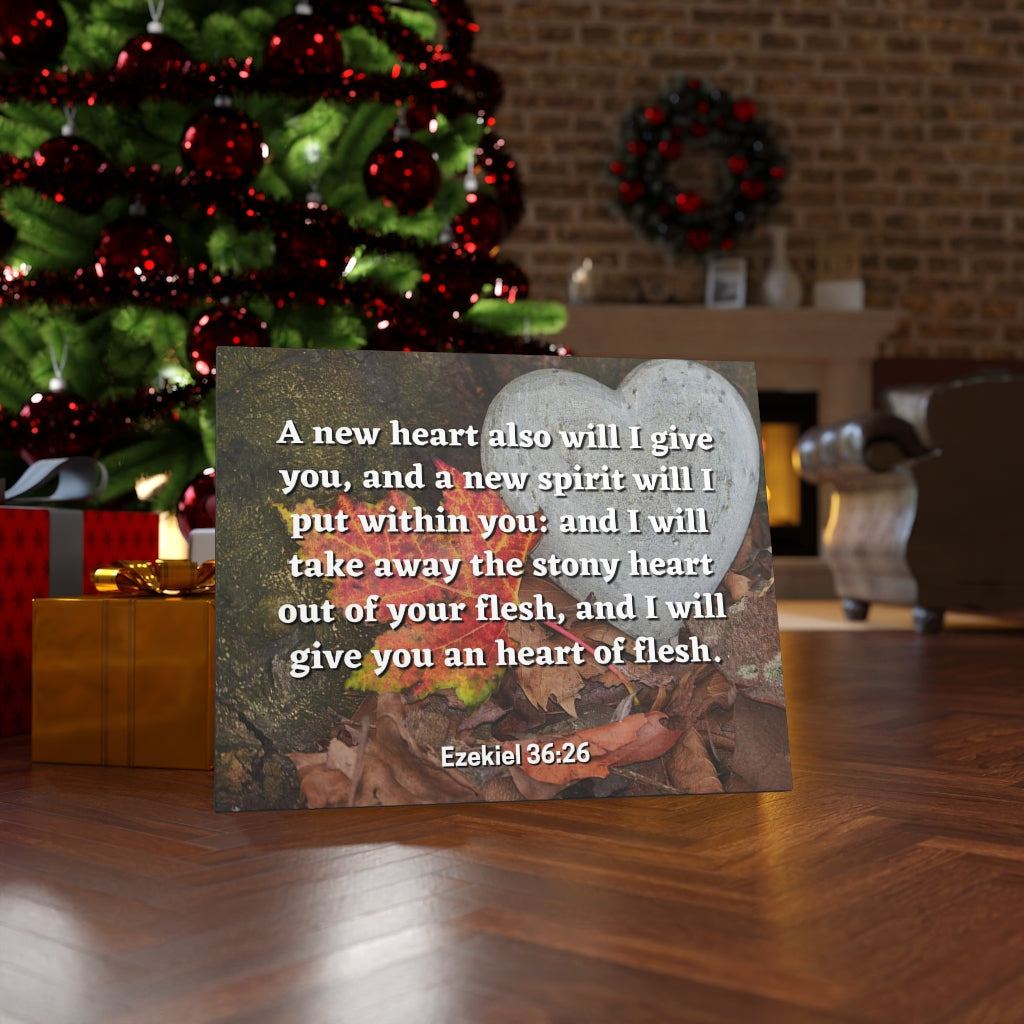 Scripture Walls Stony Heart Ezekiel 36:26 Bible Verse Canvas Christian Wall Art Ready to Hang Unframed-Express Your Love Gifts