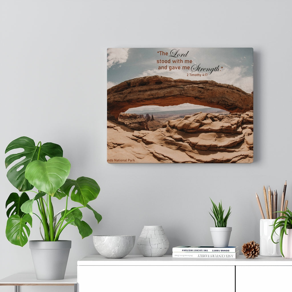 Scripture Walls Stood With Me 2 Timothy 4:17 Bible Verse Canvas Christian Wall Art Ready to Hang Unframed-Express Your Love Gifts