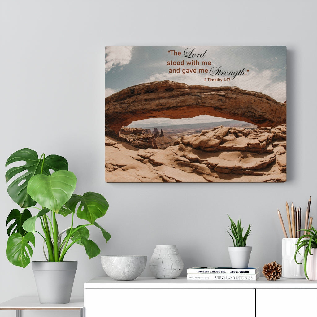Scripture Walls Stood With Me 2 Timothy 4:17 Bible Verse Canvas Christian Wall Art Ready to Hang Unframed-Express Your Love Gifts