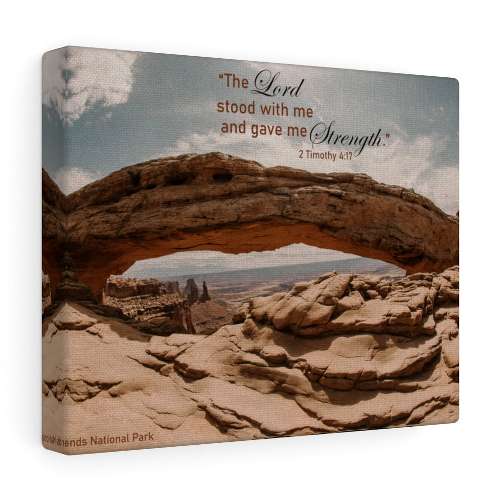 Scripture Walls Stood With Me 2 Timothy 4:17 Bible Verse Canvas Christian Wall Art Ready to Hang Unframed-Express Your Love Gifts