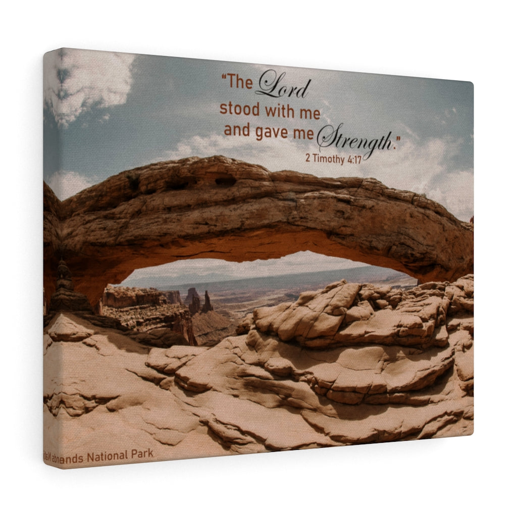 Scripture Walls Stood With Me 2 Timothy 4:17 Bible Verse Canvas Christian Wall Art Ready to Hang Unframed-Express Your Love Gifts