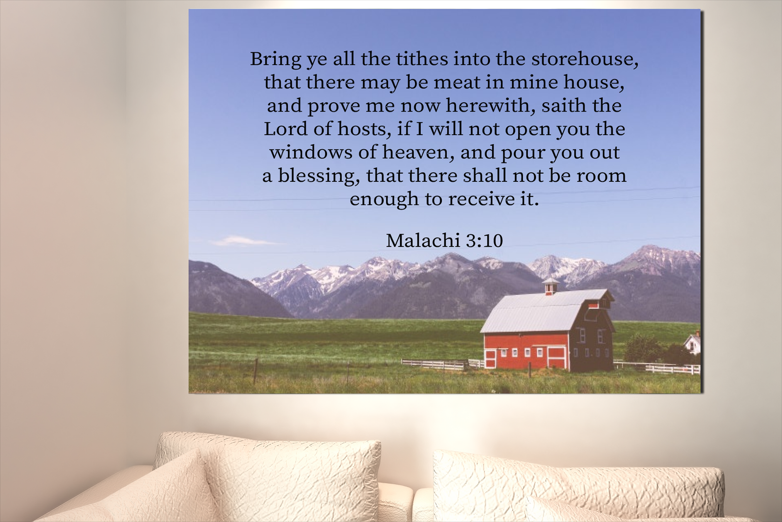 Scripture Walls Storehouse Malachi 3:10 Bible Verse Canvas Christian Wall Art Ready to Hang Unframed-Express Your Love Gifts