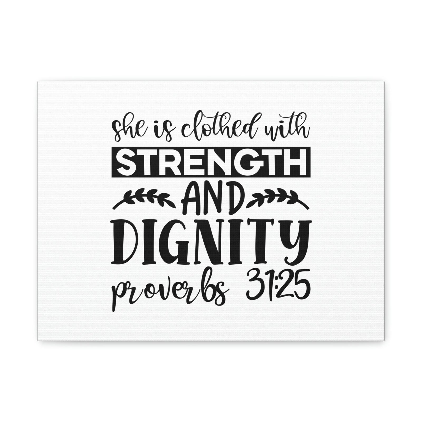 Scripture Walls Strength And Dignity Proverbs 31:25 Leaves Christian Wall Art Bible Verse Print Ready to Hang Unframed-Express Your Love Gifts