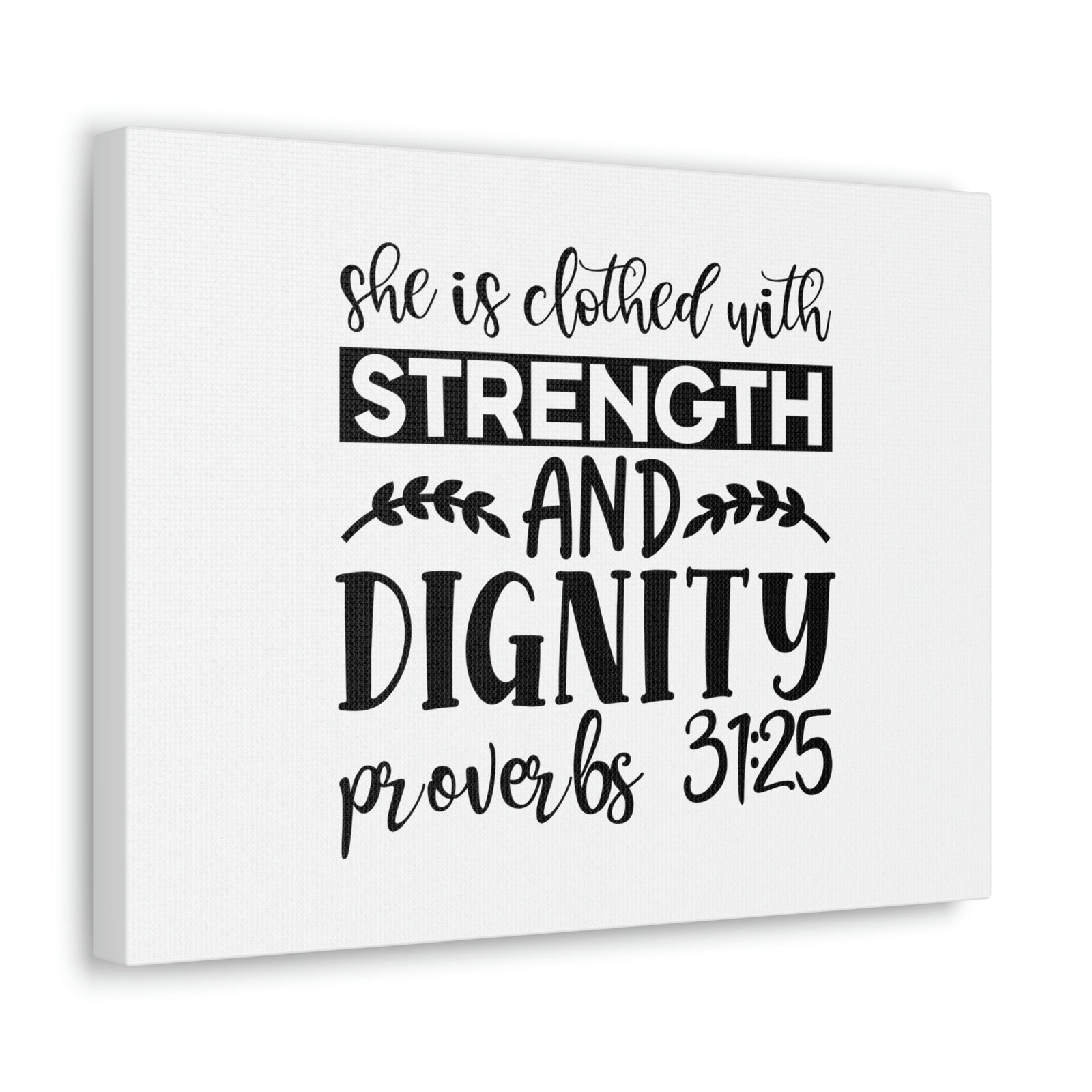 Scripture Walls Strength And Dignity Proverbs 31:25 Leaves Christian Wall Art Bible Verse Print Ready to Hang Unframed-Express Your Love Gifts