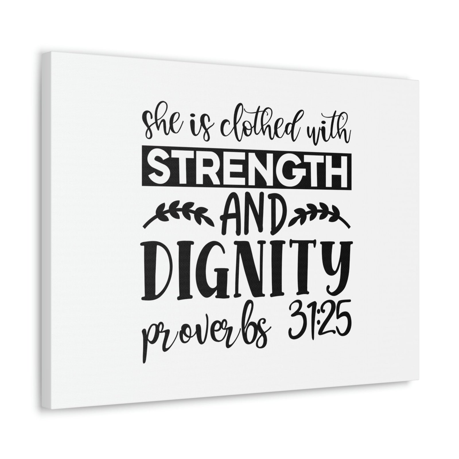 Scripture Walls Strength And Dignity Proverbs 31:25 Leaves Christian Wall Art Bible Verse Print Ready to Hang Unframed-Express Your Love Gifts