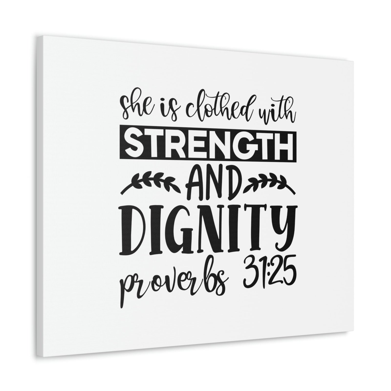 Scripture Walls Strength And Dignity Proverbs 31:25 Leaves Christian Wall Art Bible Verse Print Ready to Hang Unframed-Express Your Love Gifts
