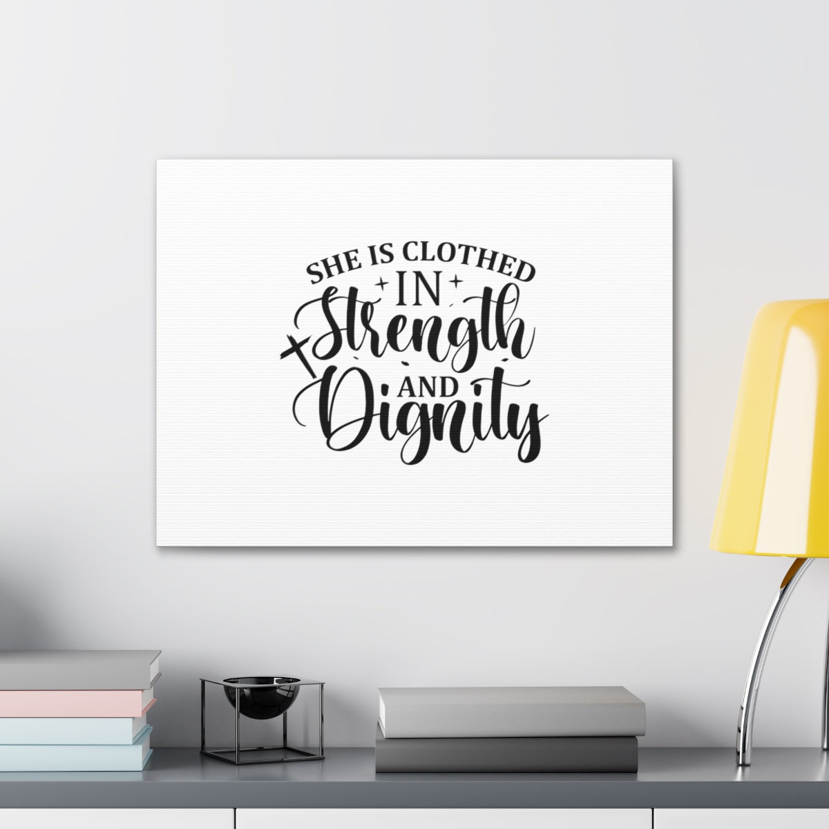 Scripture Walls Strength And Dignity Proverbs 31:25 Plain Christian Wall Art Bible Verse Print Ready to Hang Unframed-Express Your Love Gifts