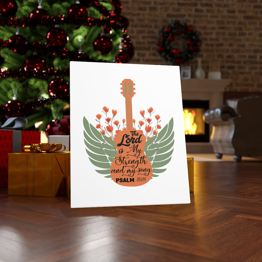 Scripture Walls Strength And My Song Psalm 118:14 Bible Verse Canvas Christian Wall Art Ready to Hang Unframed-Express Your Love Gifts