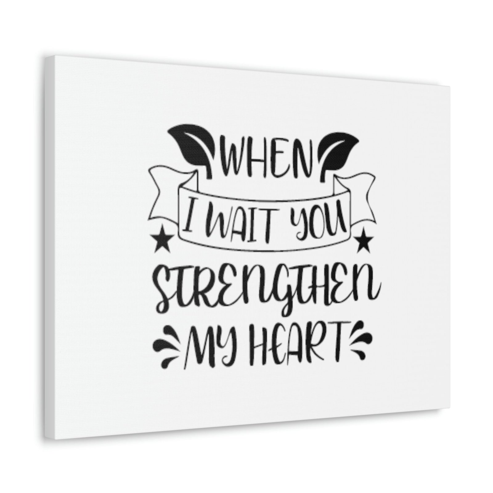 Scripture Walls Strengthen My Heart Psalm 27:14 Leaves Christian Wall Art Bible Verse Print Ready to Hang Unframed-Express Your Love Gifts