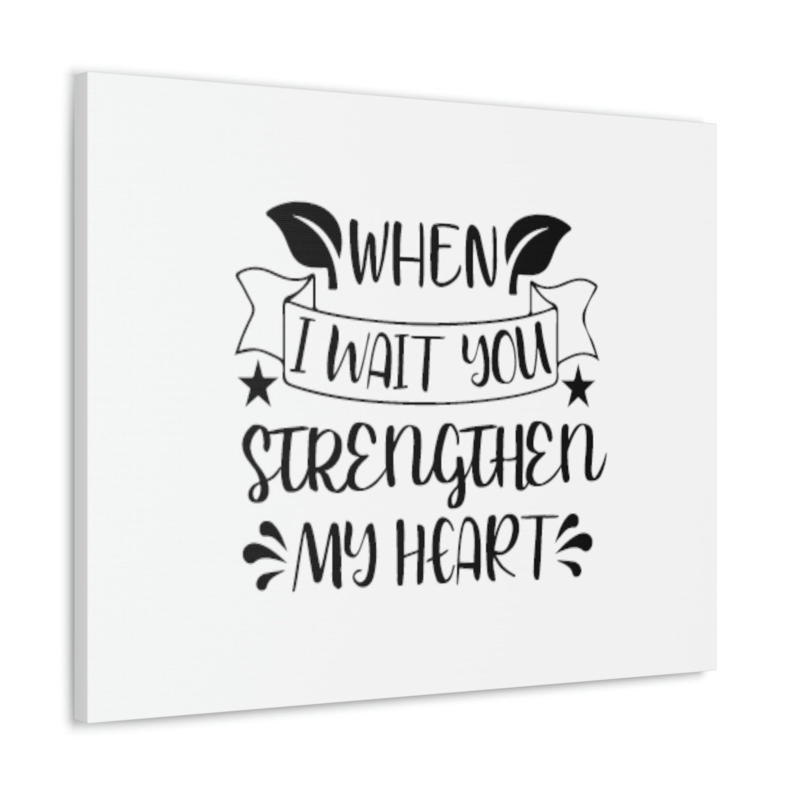 Scripture Walls Strengthen My Heart Psalm 27:14 Leaves Christian Wall Art Bible Verse Print Ready to Hang Unframed-Express Your Love Gifts