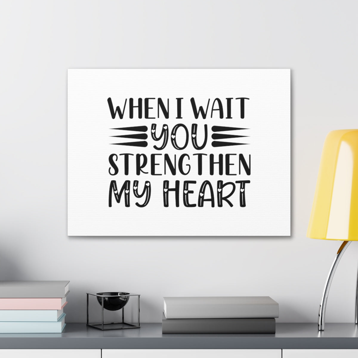 Scripture Walls Strengthen My Heart Psalm 27:14 Plain Christian Wall Art Bible Verse Print Ready to Hang Unframed-Express Your Love Gifts
