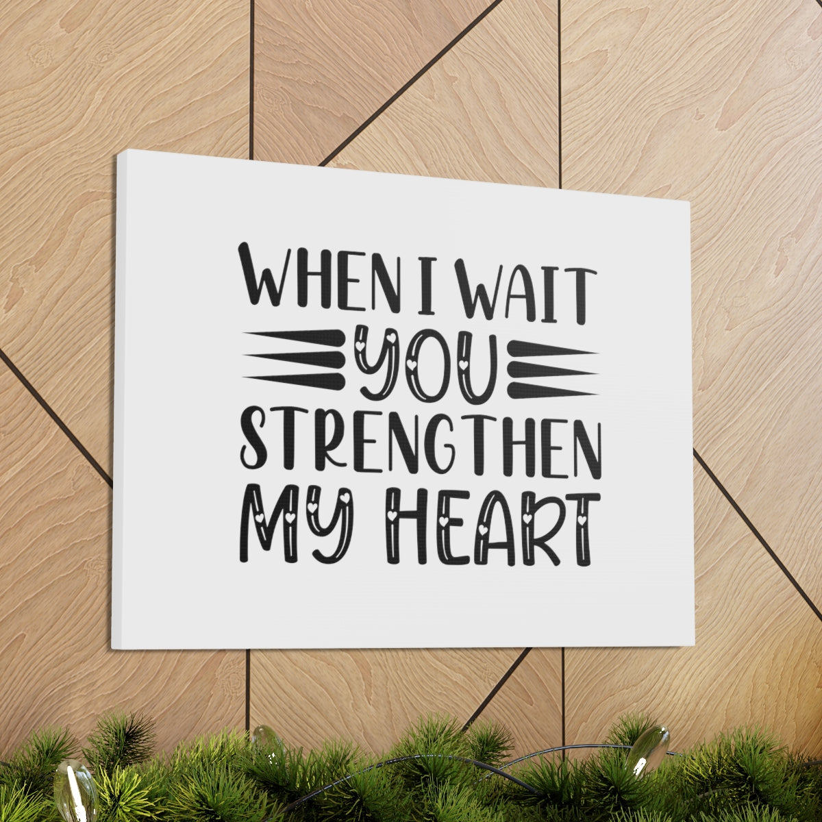 Scripture Walls Strengthen My Heart Psalm 27:14 Plain Christian Wall Art Bible Verse Print Ready to Hang Unframed-Express Your Love Gifts