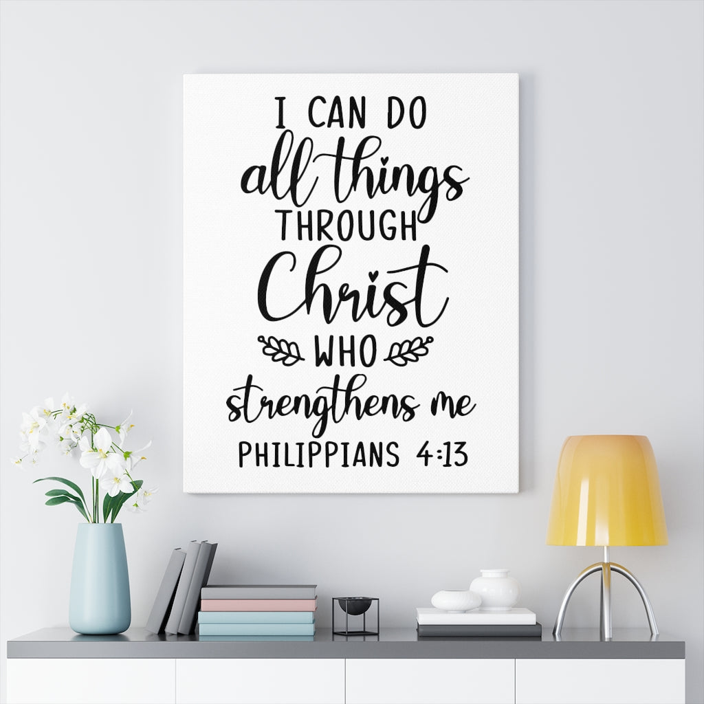 Scripture Walls Strengthens Me Philippians 4:13 Bible Verse Canvas Christian Wall Art Ready to Hang Unframed-Express Your Love Gifts