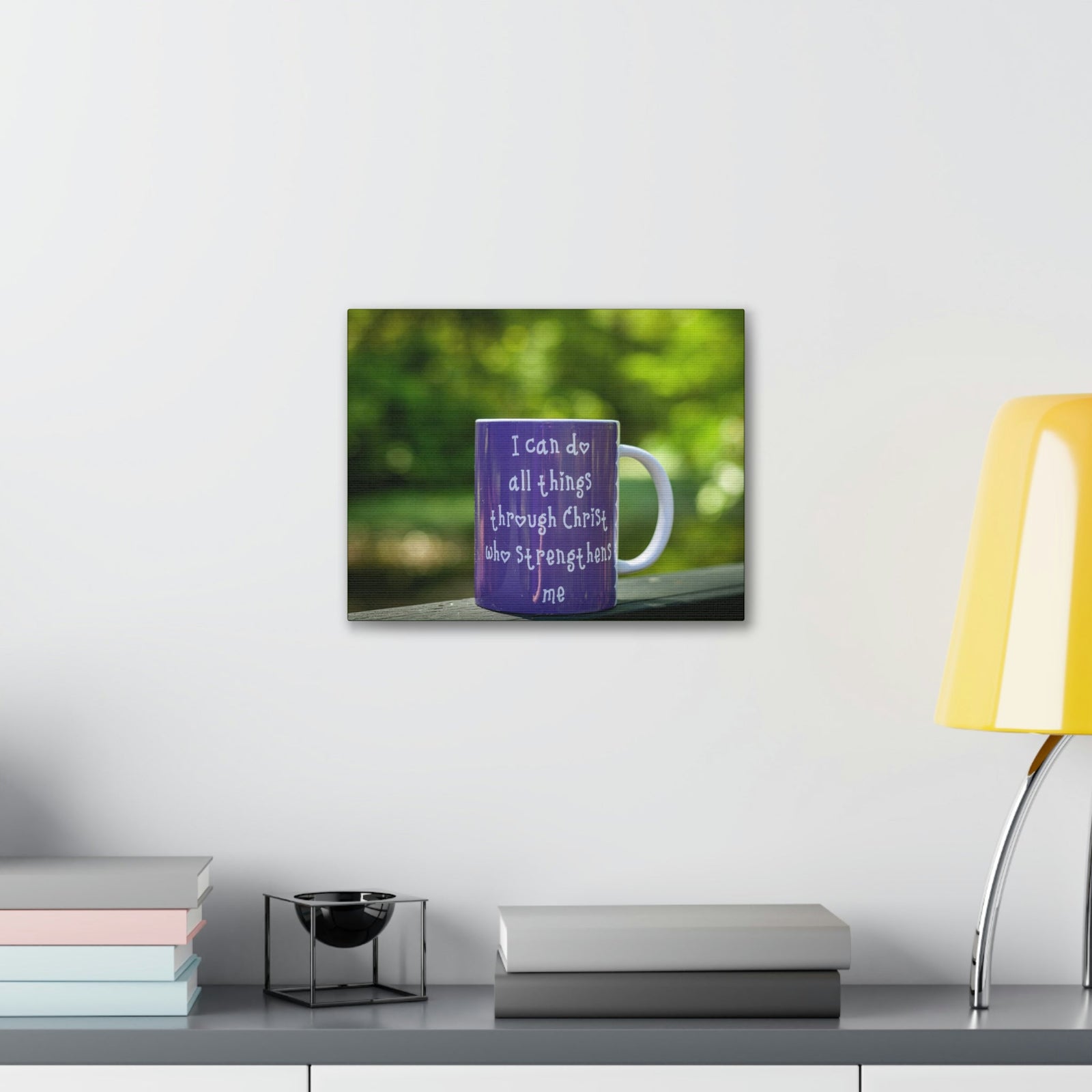 Scripture Walls Strengthens Me Philippians 4:13 Purple Mug Christian Wall Art Bible Verse Print Ready to Hang Unframed-Express Your Love Gifts